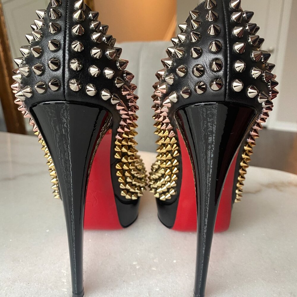 Authentic Christian Louboutin Multispiked Peeptoe